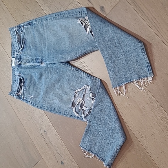 AGOLDE 90's Jeans Women's sz 30 Button Fly High Rise Straight Distressed Ankle - Picture 1 of 11